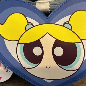 Blue Heart Shaped Bubbles The Power Puff Girls Crossbody Purse